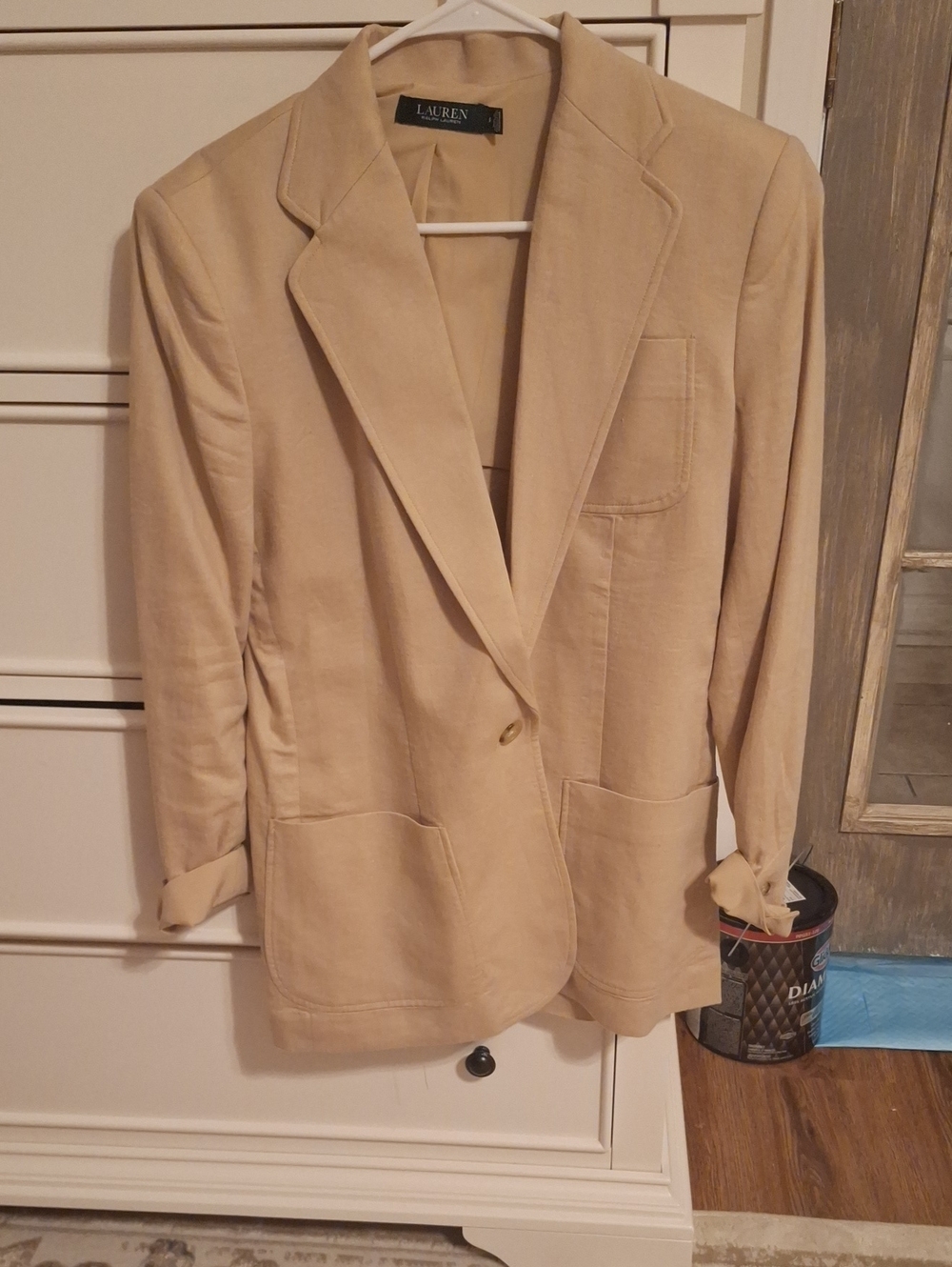 Lauren Ralph Lauren Beige Single-Button Blazer